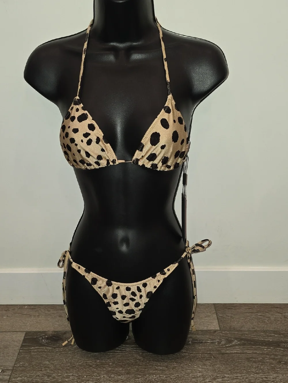 triangl swimwear Leopard Print Bikini in Beige and Black